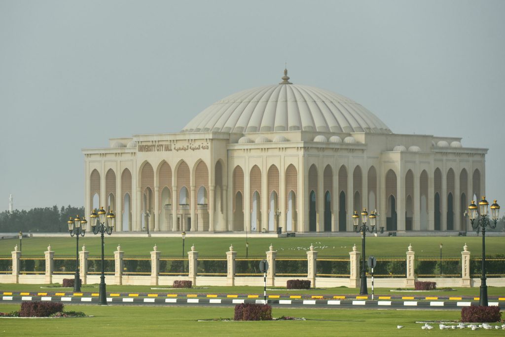 A general view of the University City Hall in Sharjah, near Dubai. 
On Friday, 3rd February, 2017, in Dubai, UAE. (Photo by Artur Widak/NurPhoto via Getty Images)